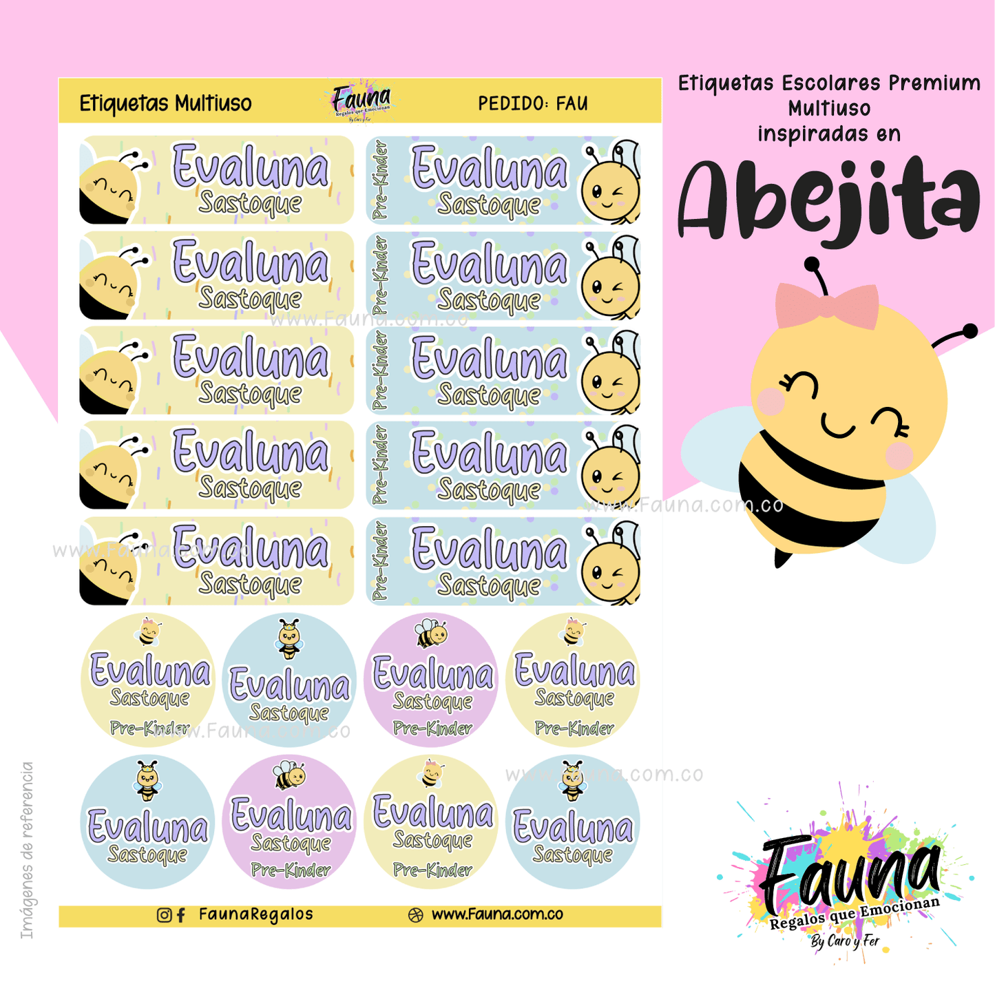 Etiquetas Escolares Premium Personalizadas – Abejita 🐝