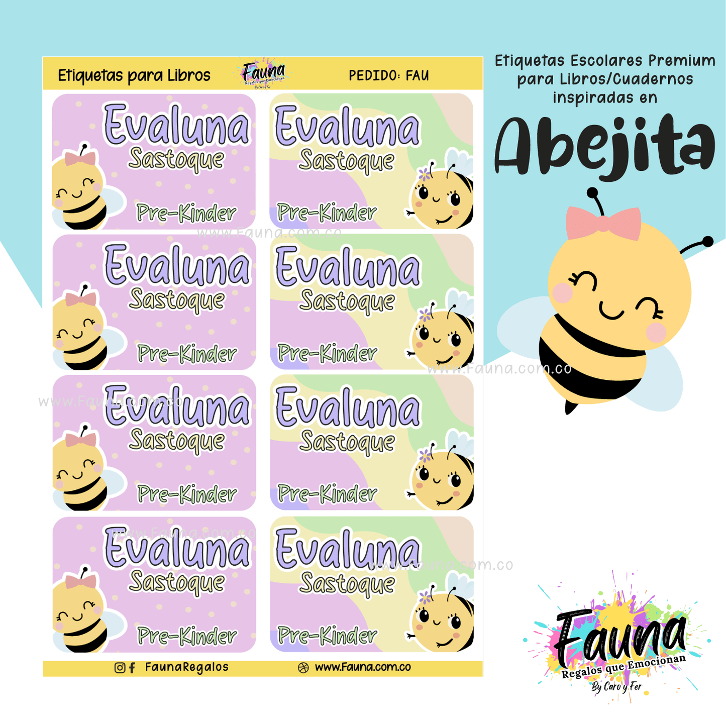 Etiquetas Escolares Premium Personalizadas – Abejita 🐝