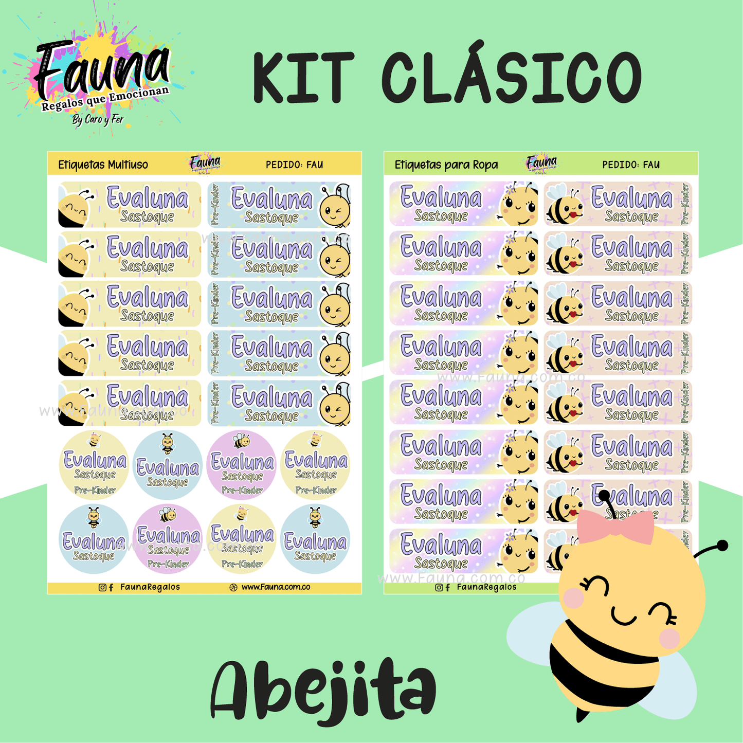 Etiquetas Escolares Premium Personalizadas – Abejita 🐝