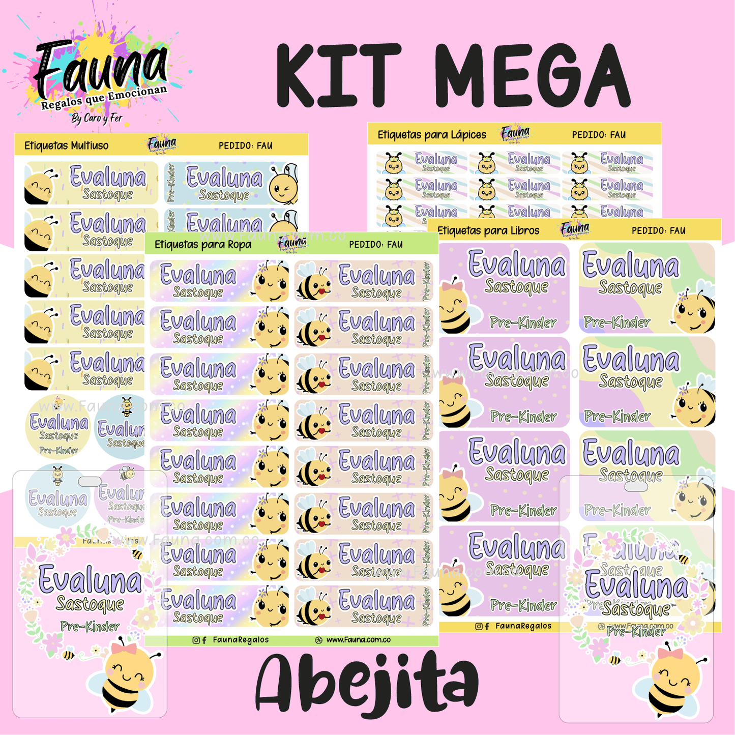 Etiquetas Escolares Premium Personalizadas – Abejita 🐝