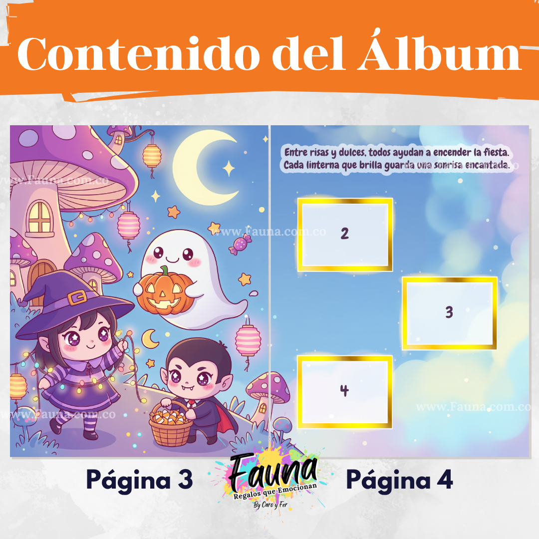 El Desfile de las Linternas Encantadas  – Álbum con Láminas tipo Panini 🎃