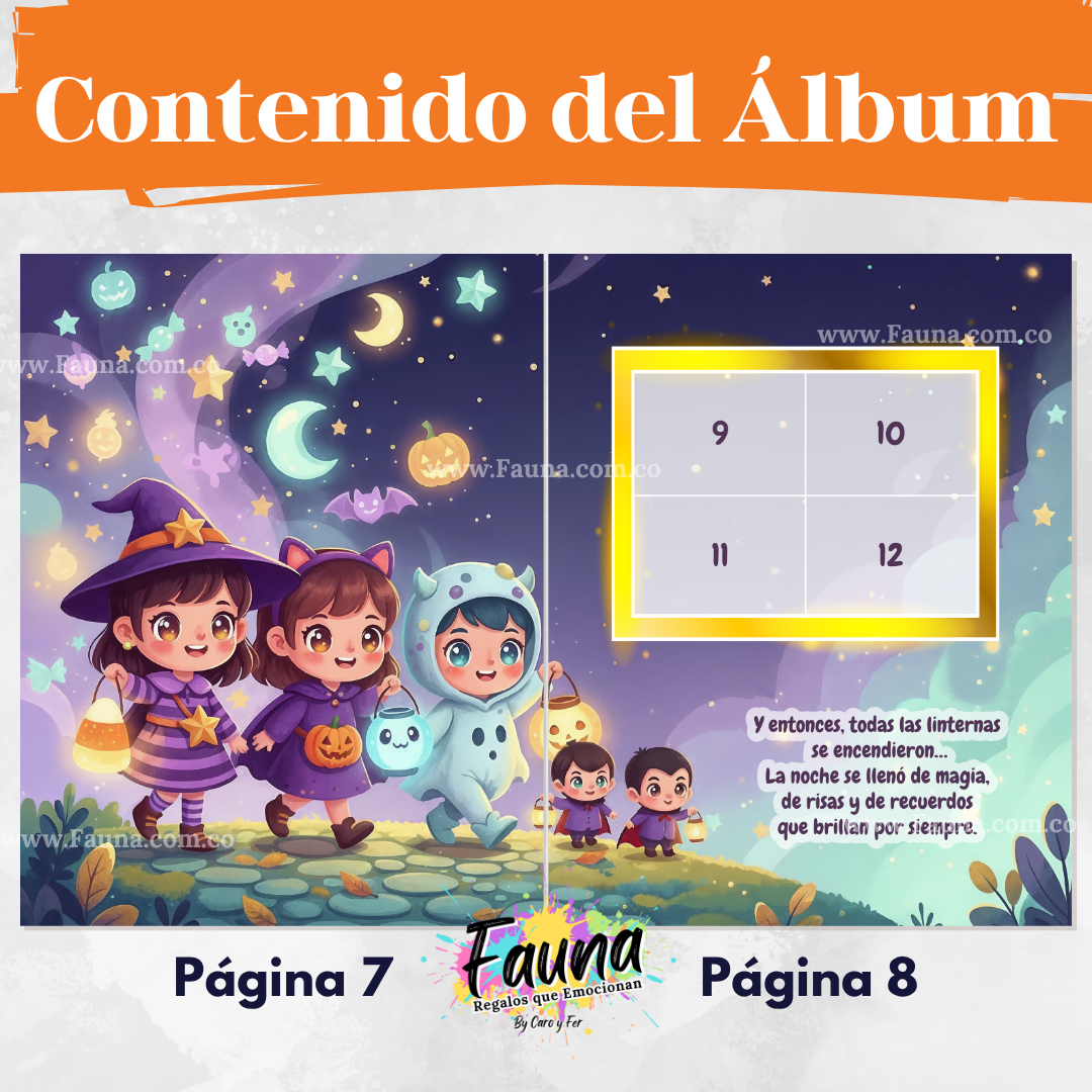 El Desfile de las Linternas Encantadas  – Álbum con Láminas tipo Panini 🎃