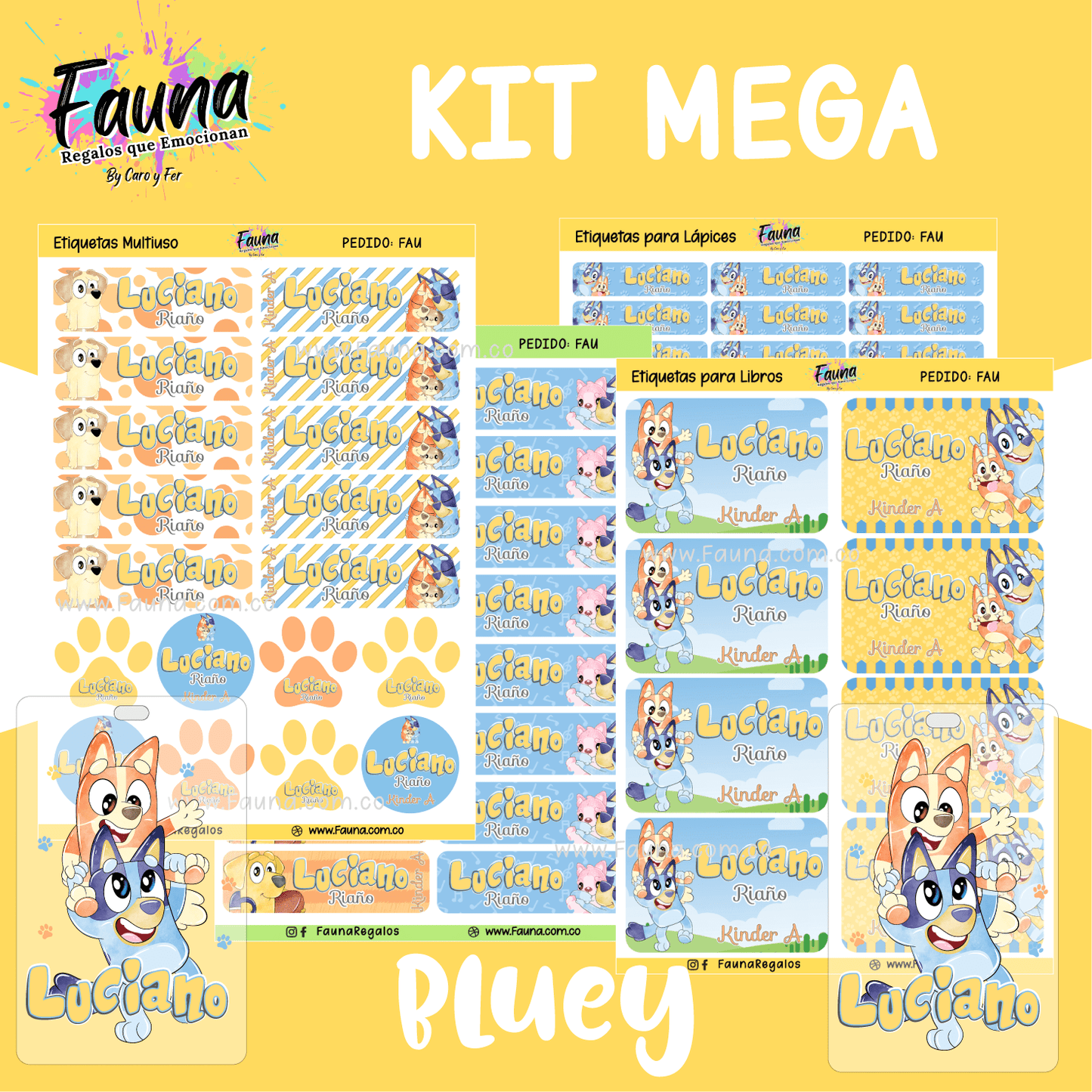 Etiquetas Escolares Premium Personalizadas – Bluey 💙🐾