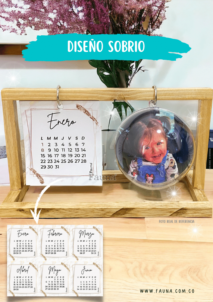 Calendario de Escritorio Personalizado con 1 Foto - Fauna Regalos que emocionan