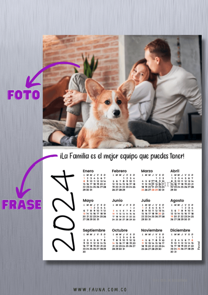 Calendario Personalizado para Nevera con 1 Foto - Fauna Regalos que emocionan