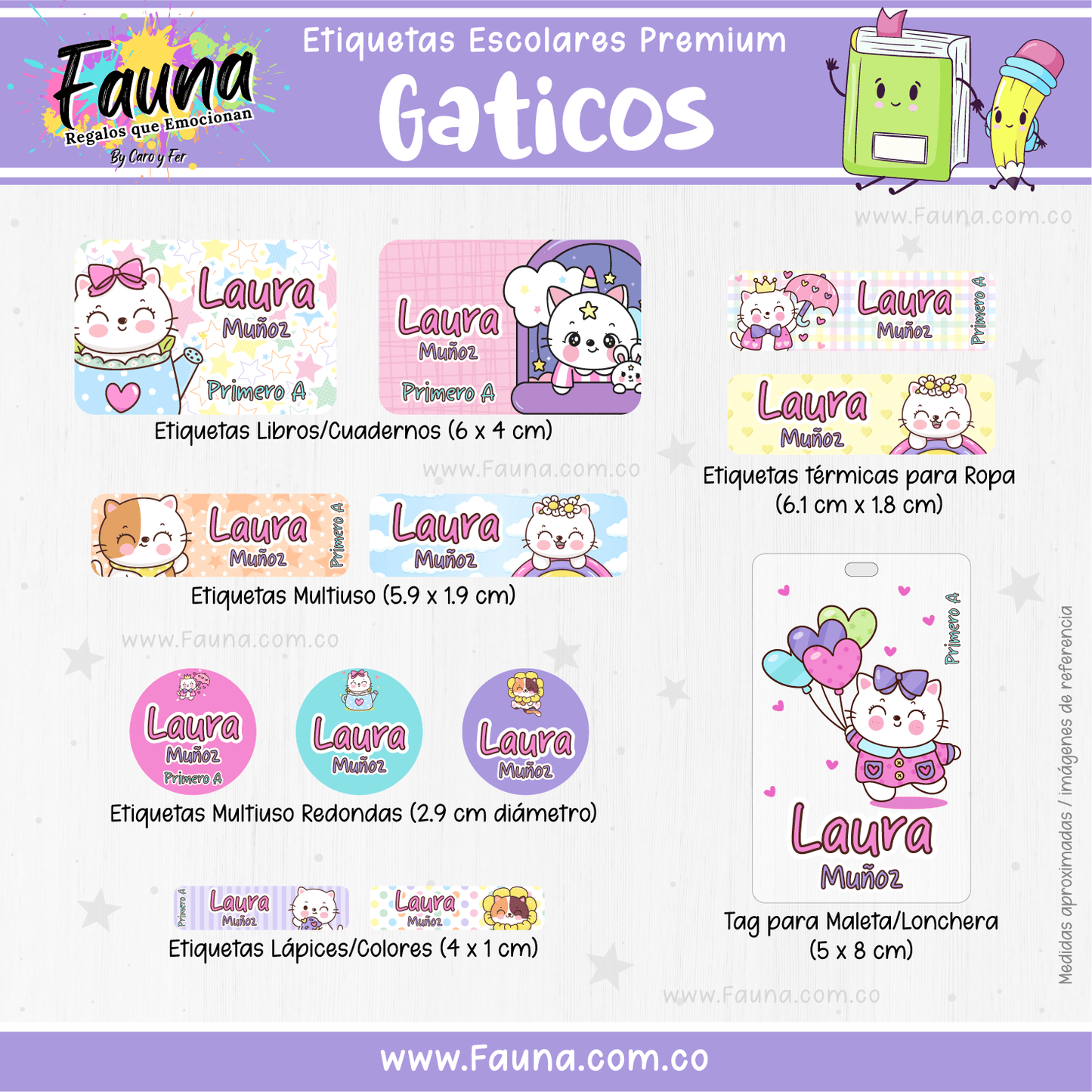 Etiquetas Escolares Premium Personalizadas – Gaticos 🐾✨