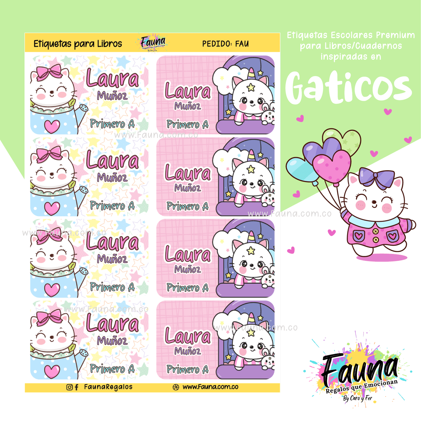 Etiquetas Escolares Premium Personalizadas – Gaticos 🐾✨