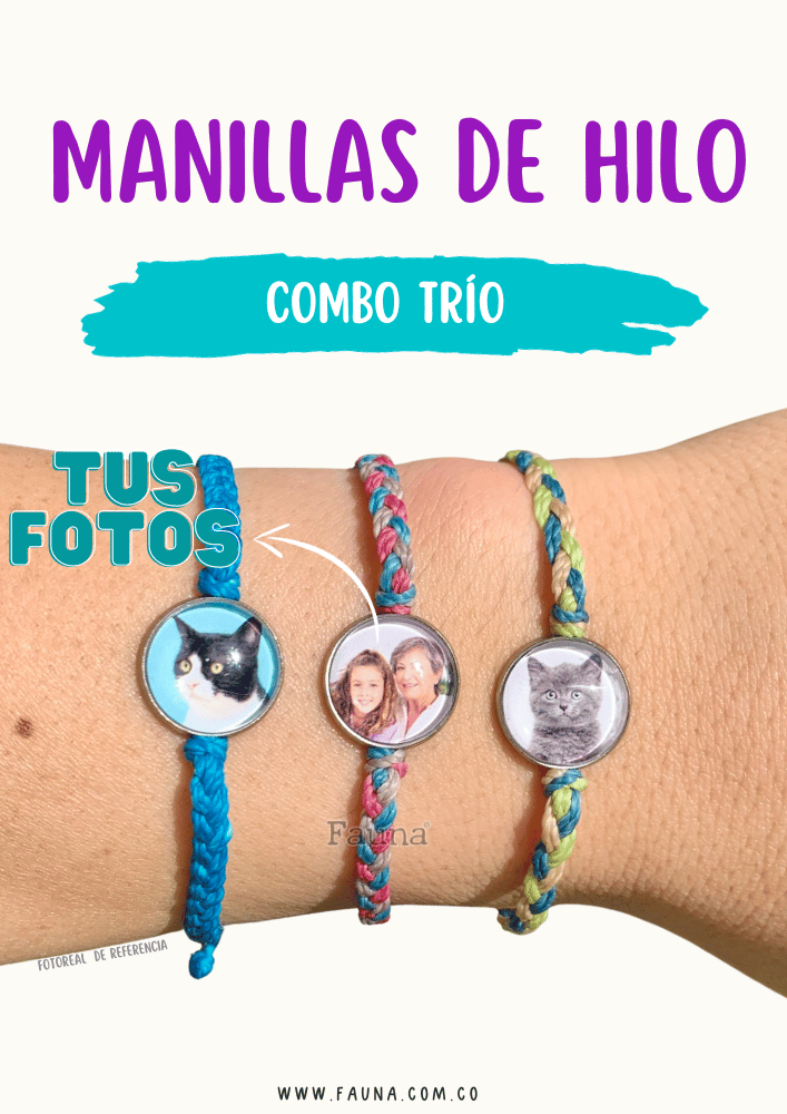 Combo Trío Manillas Personalizadas con Foto (3 Manillas)