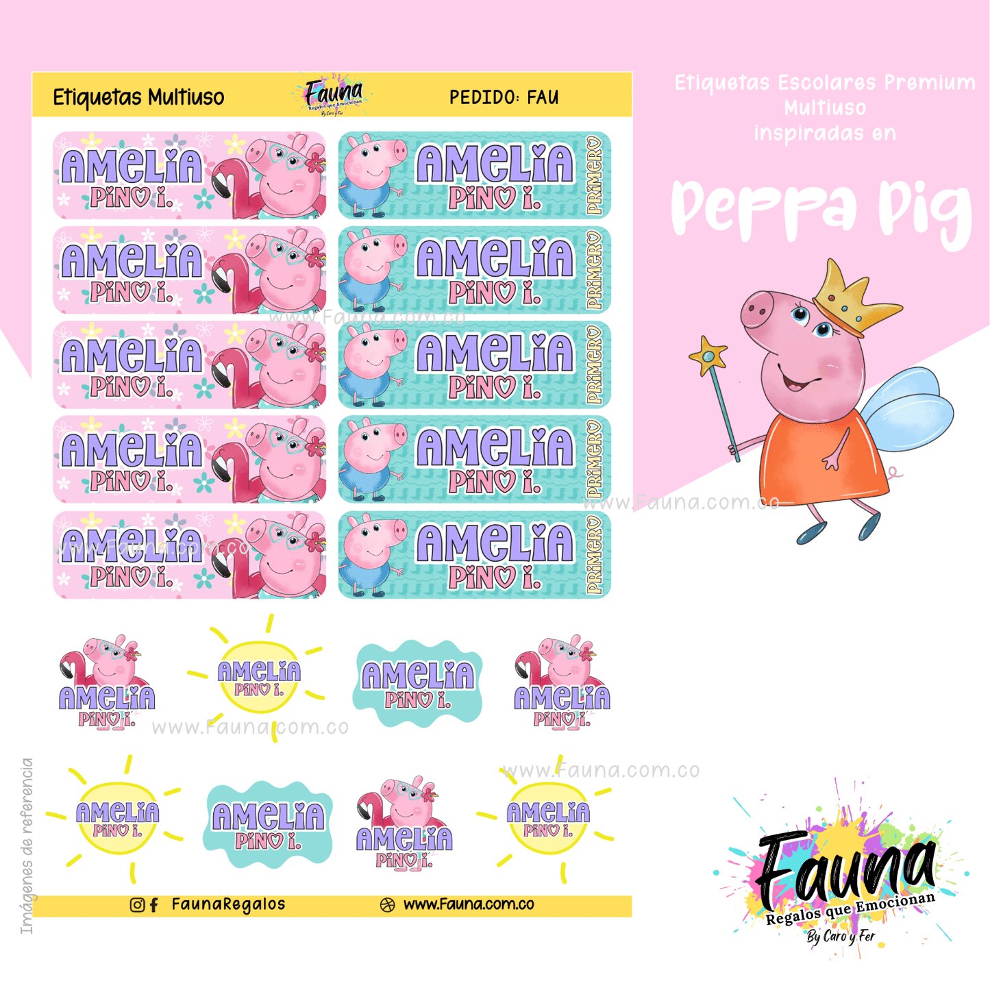 Etiquetas Escolares Premium Personalizadas – Peppa Pig 🐷✨