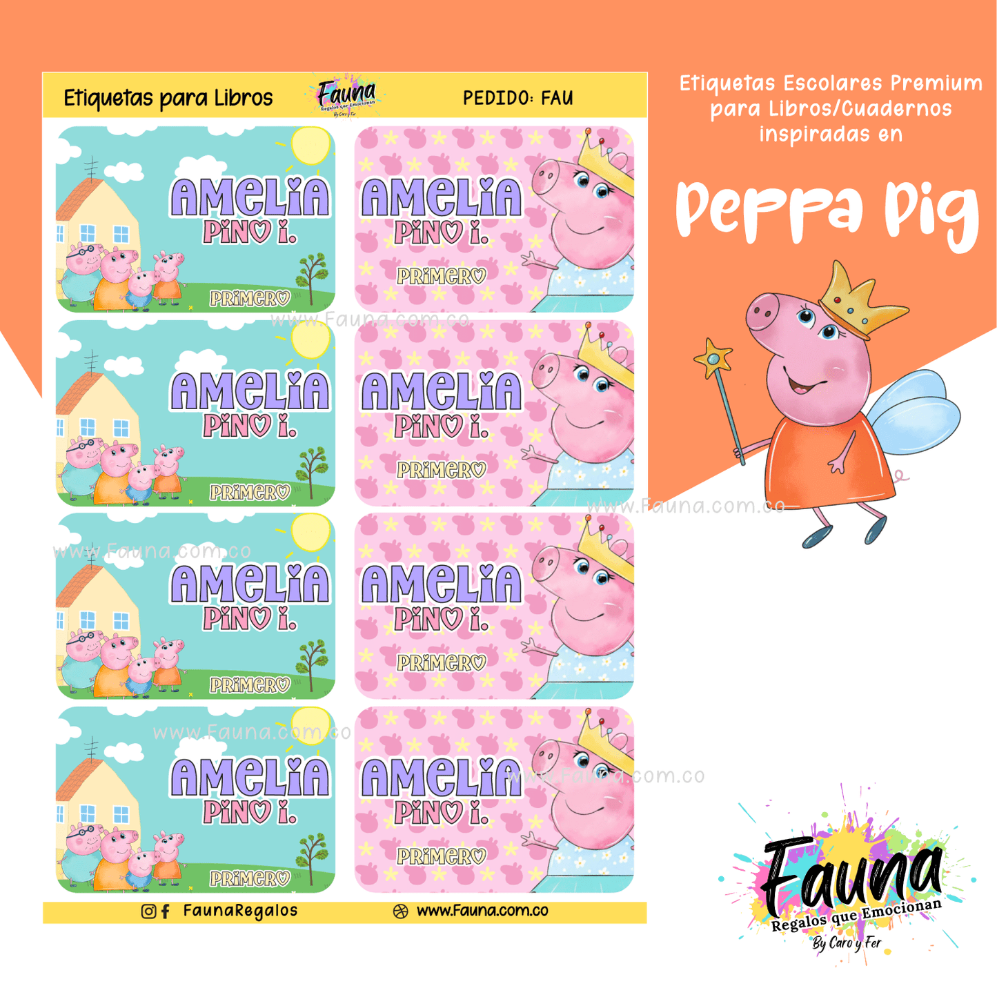 Etiquetas Escolares Premium Personalizadas – Peppa Pig 🐷✨
