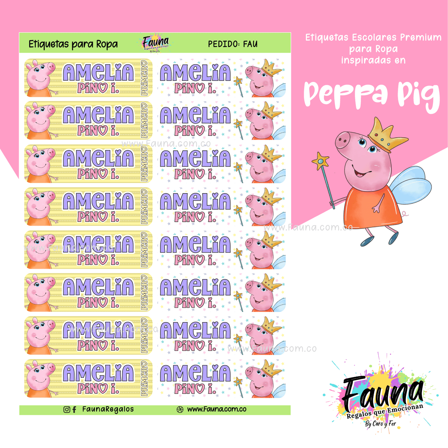 Etiquetas Escolares Premium Personalizadas – Peppa Pig 🐷✨