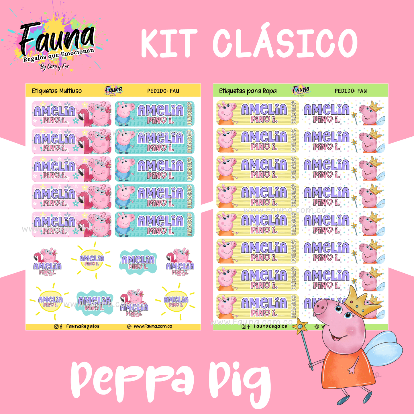 Etiquetas Escolares Premium Personalizadas – Peppa Pig 🐷✨