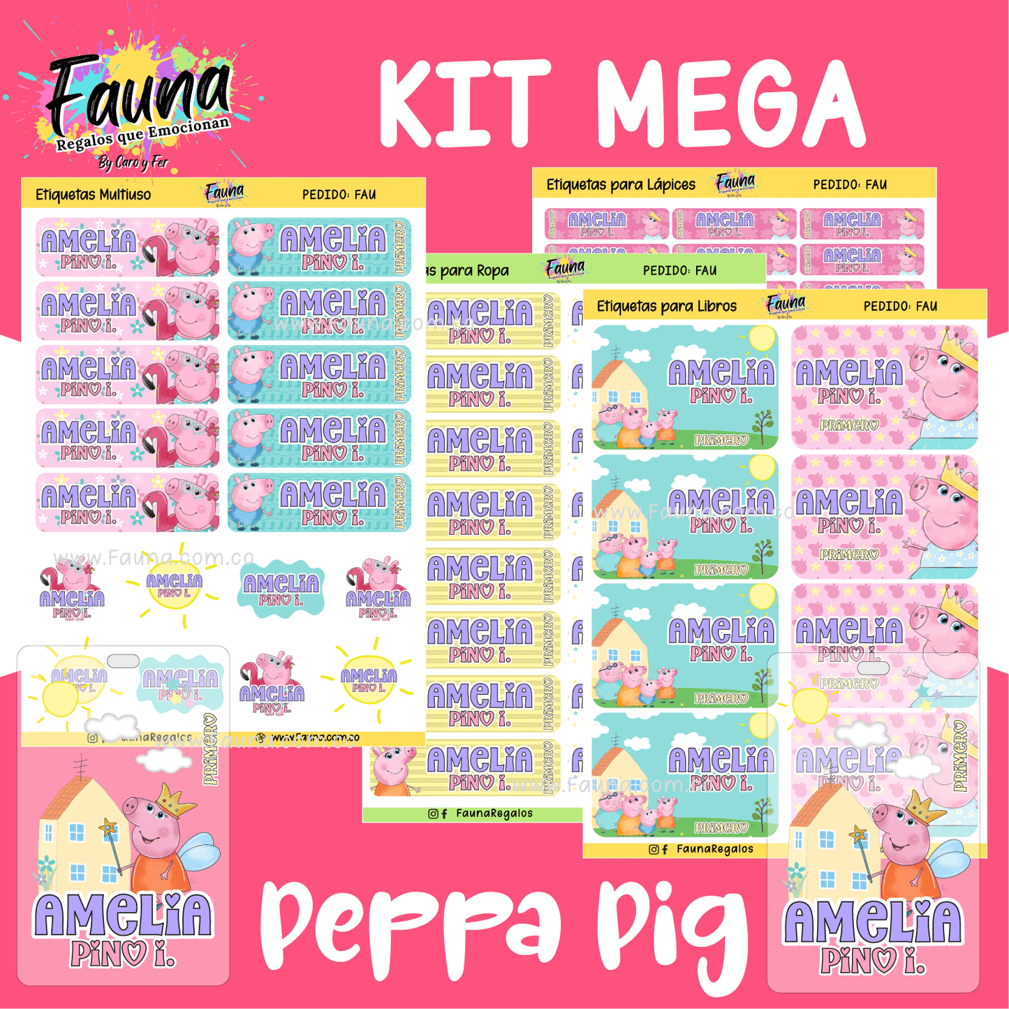 Etiquetas Escolares Premium Personalizadas – Peppa Pig 🐷✨