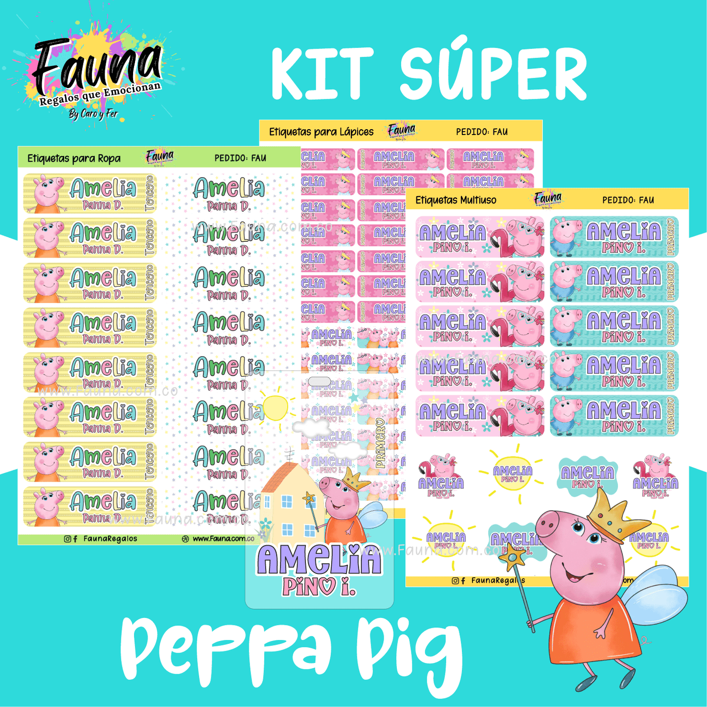 Etiquetas Escolares Premium Personalizadas – Peppa Pig 🐷✨