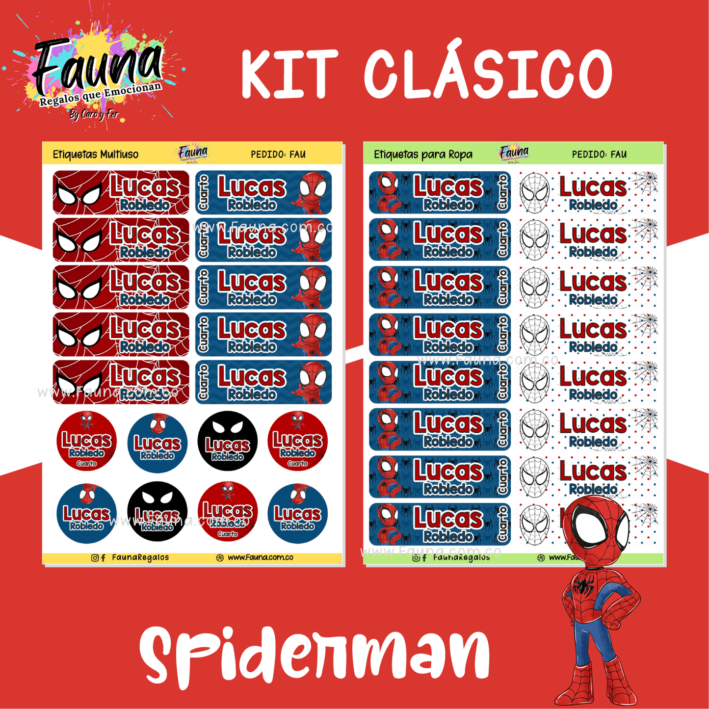 Etiquetas Escolares Premium Personalizadas – Spiderman 🕷️🕸️