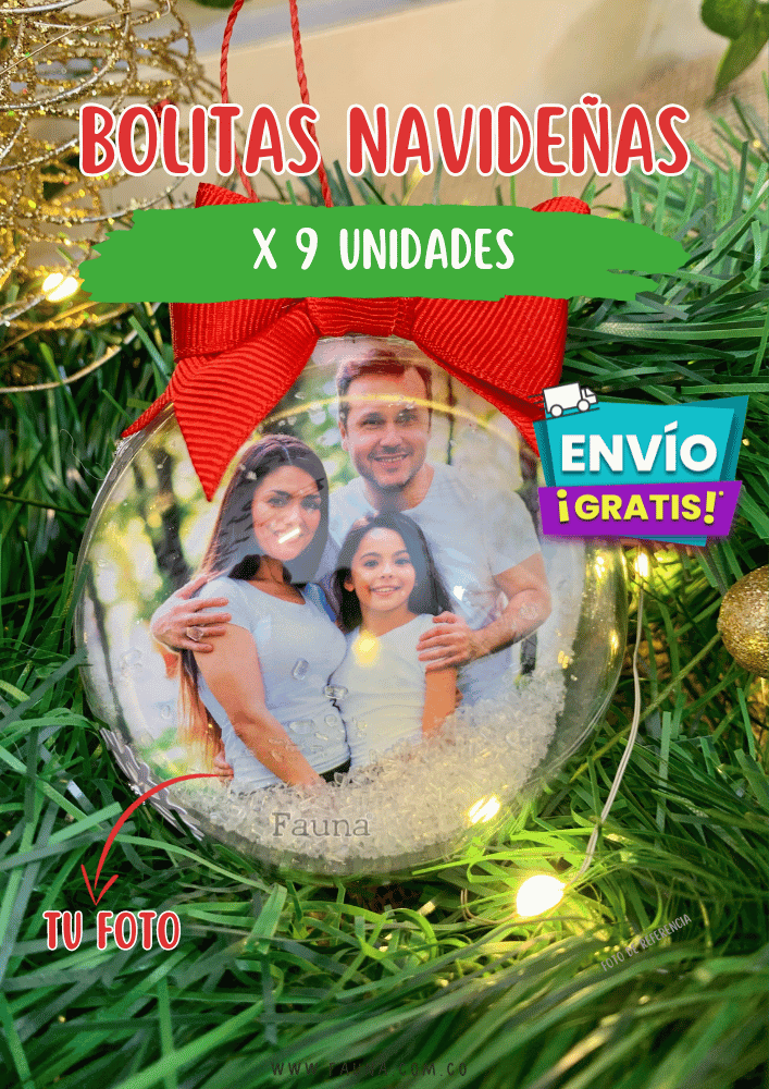 Bolas de Navidad Personalizadas con Foto (9 Bolitas) - Fauna Regalos Personalizados