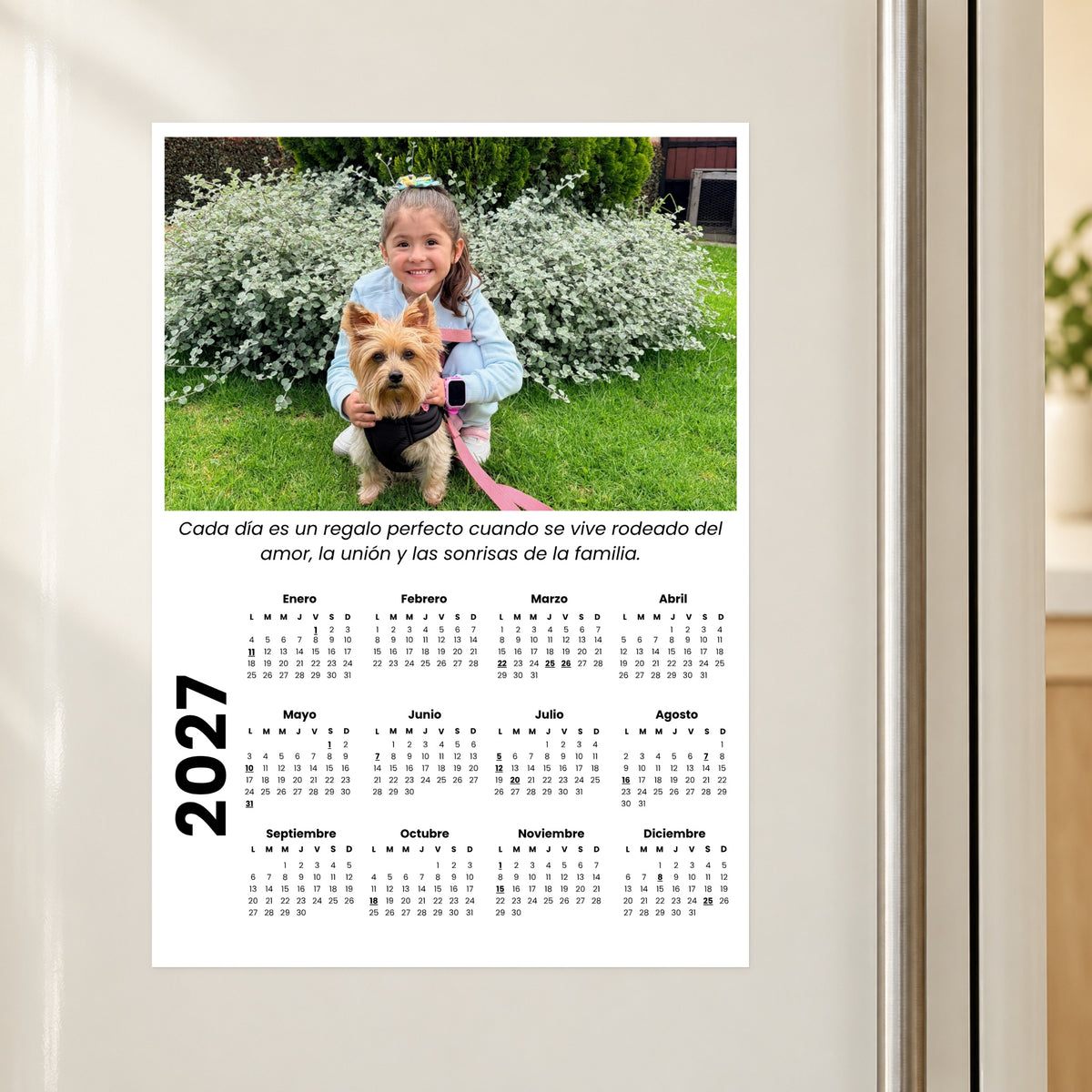 Calendario Personalizado para Nevera con 1 Foto