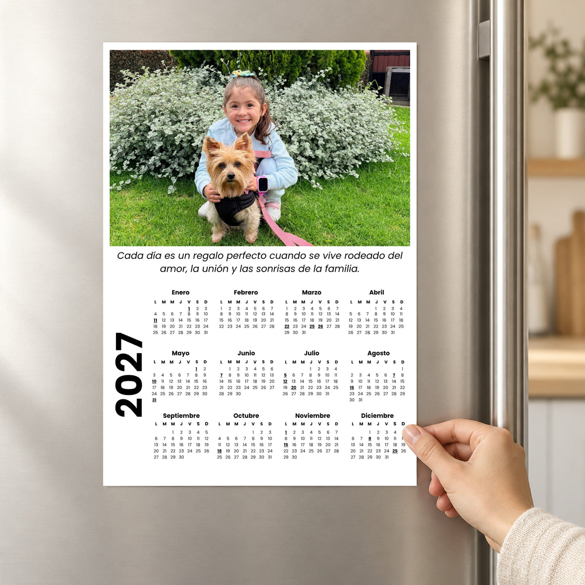 Calendario Personalizado para Nevera con 1 Foto