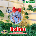 Bolitas Navideñas Premium con Foto Personalizadas x 12 und