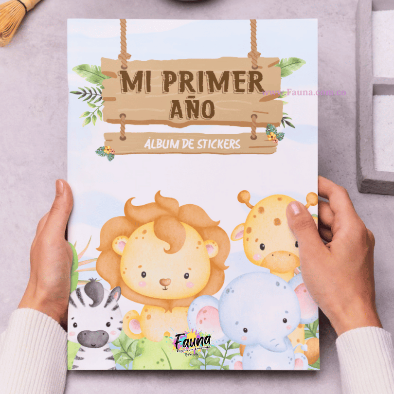Álbum de Láminas Mi Primer Año para Bebé Personalizado con 18 Fotos