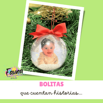 Bolita Navideña Premium con Foto Personalizada x 1 und