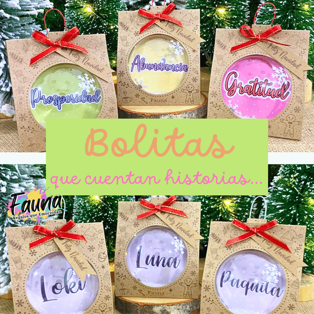 Bolitas Navideñas Premium con Foto Personalizadas x 24 und - Fauna Regalos que emocionan