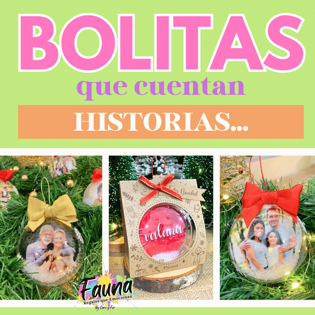 Bolitas Navideñas Premium con Foto Personalizadas x 3 und - Fauna Regalos que emocionan
