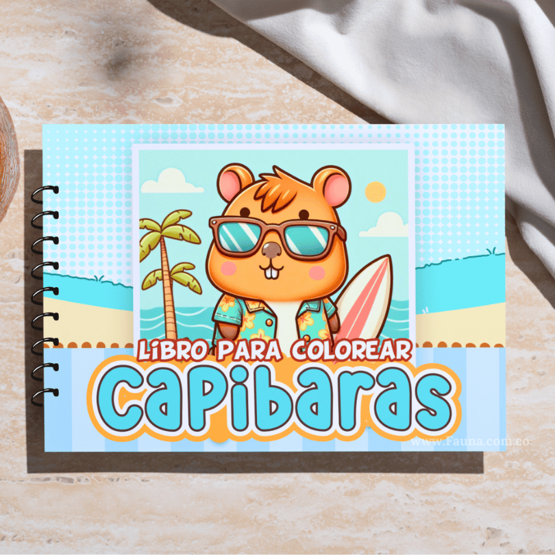💙 Libro para colorear - Capibara para Niños (50 hojas)