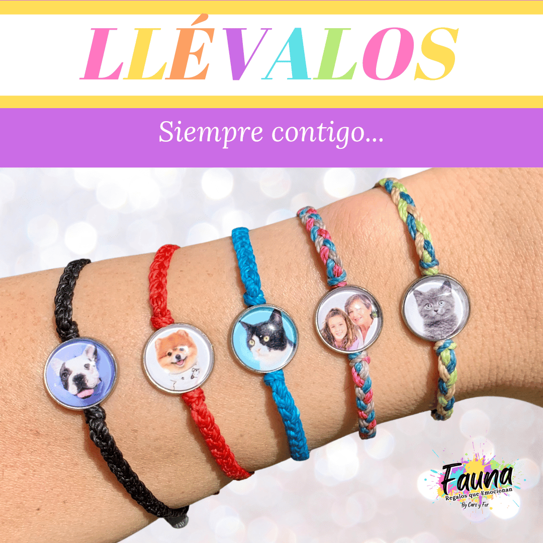 5 Pulseras Tejidas a Mano con Foto Personalizadas - Fauna Regalos que emocionan