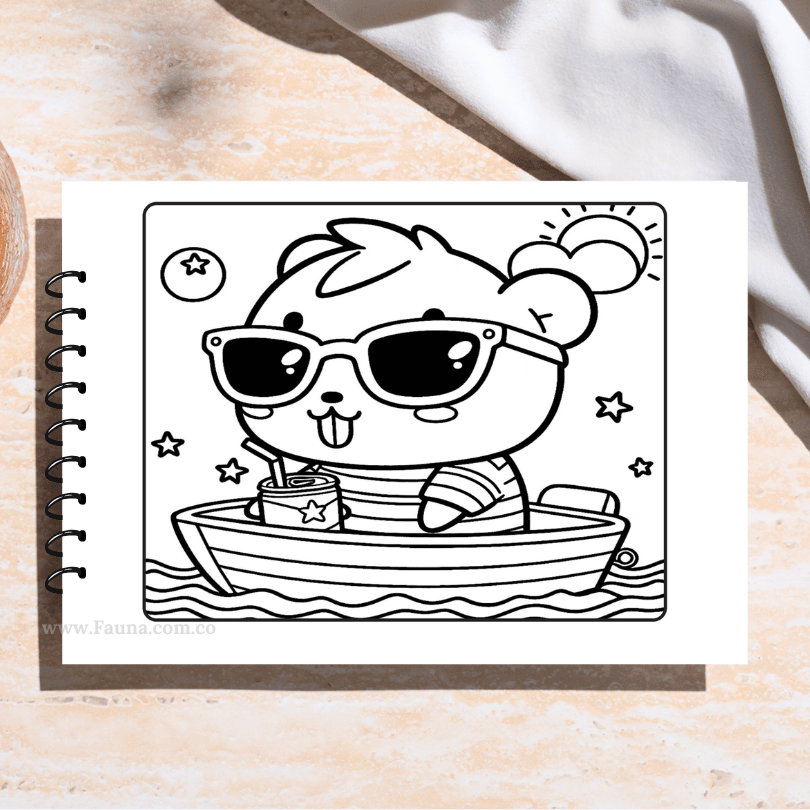 💙 Libro para colorear - Capibara para Niños (50 hojas)