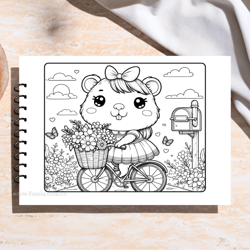 🩷 Libro para colorear - Capibara para Niñas (50 hojas)