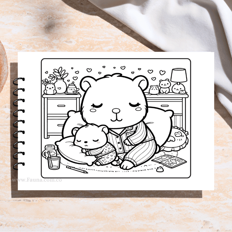 🩷 Libro para colorear - Capibara para Niñas (50 hojas)