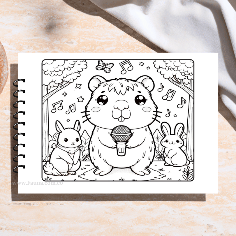 🩷 Libro para colorear - Capibara para Niñas (50 hojas)