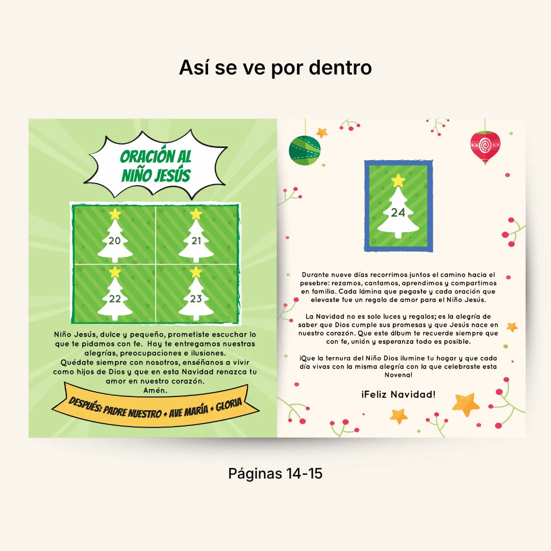 Novena de Navidad Adaptada para Niños – Álbum con Láminas tipo Panini