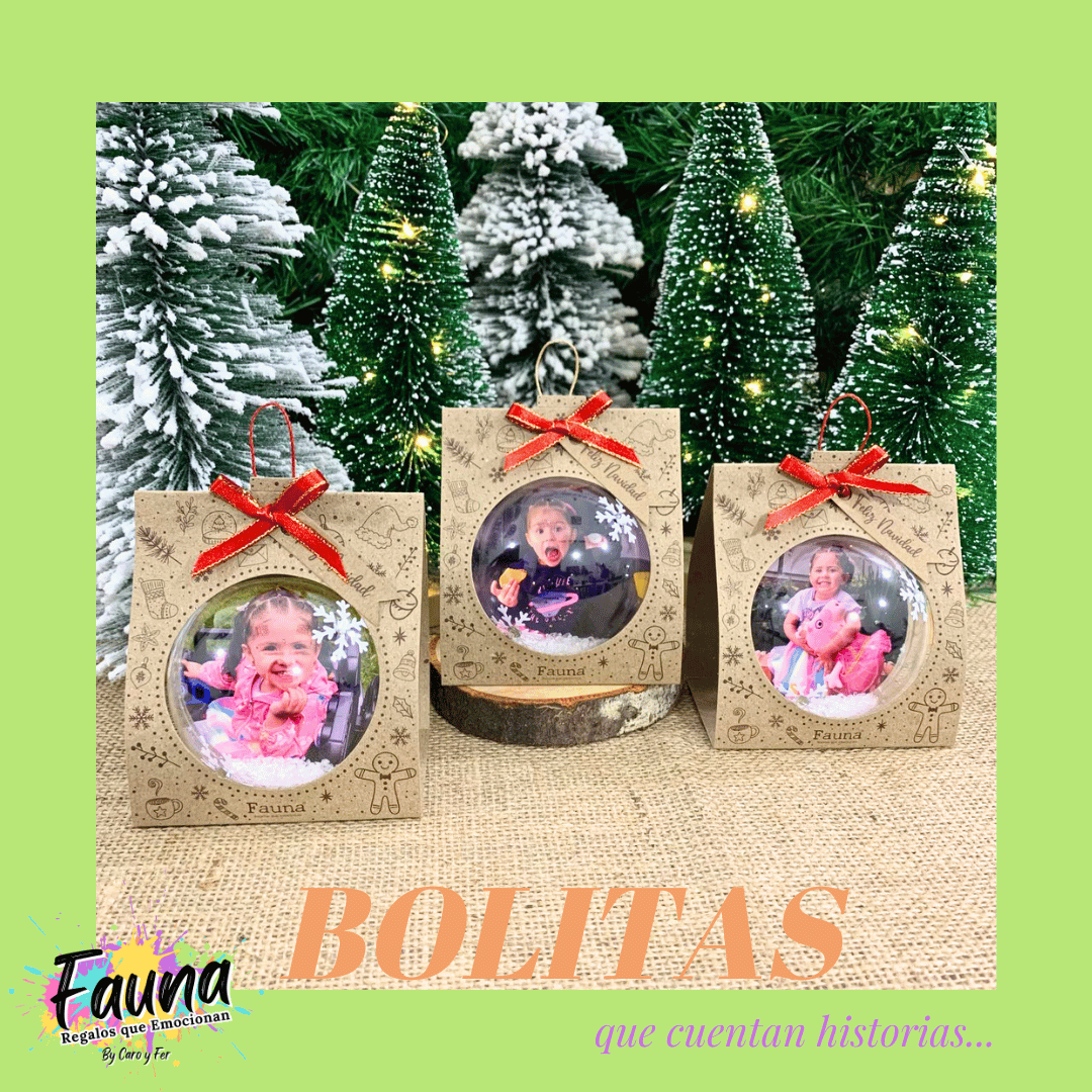 Bolitas Navideñas Premium con Foto Personalizadas x 9 und