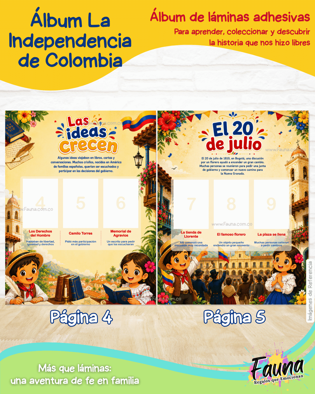 Colombia: Nuestra Historia en Stickers – Álbum de la Independencia para Niños