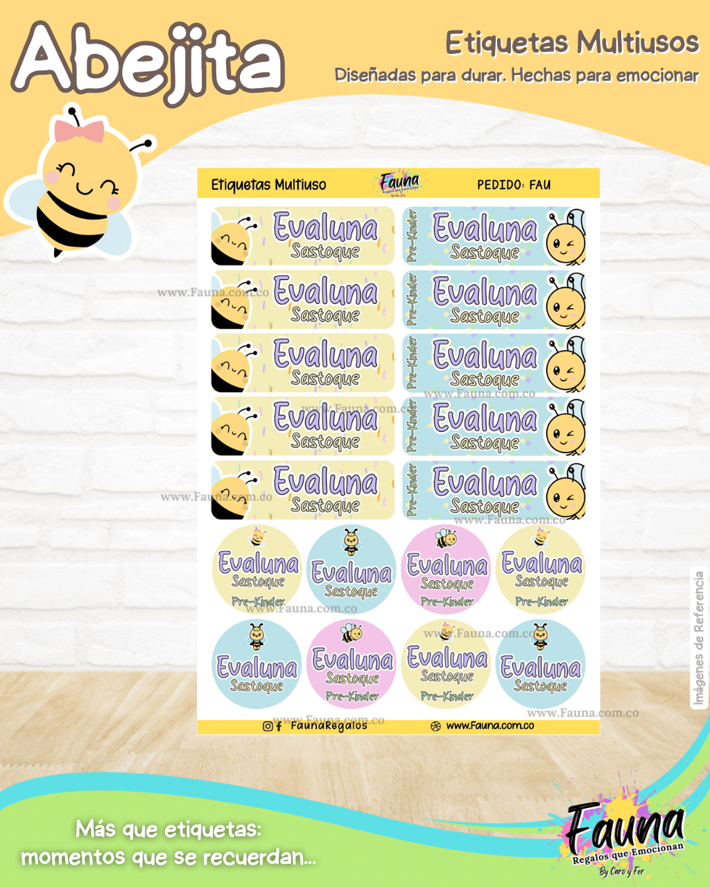 Abejita 🐝 - Etiquetas Escolares Premium Personalizadas