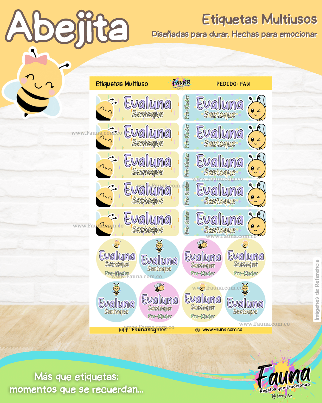 Abejita 🐝 - Etiquetas Escolares Premium Personalizadas