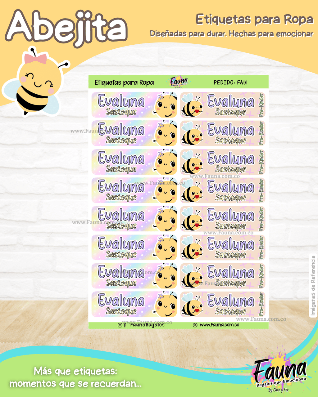 Abejita 🐝 - Etiquetas Escolares Premium Personalizadas
