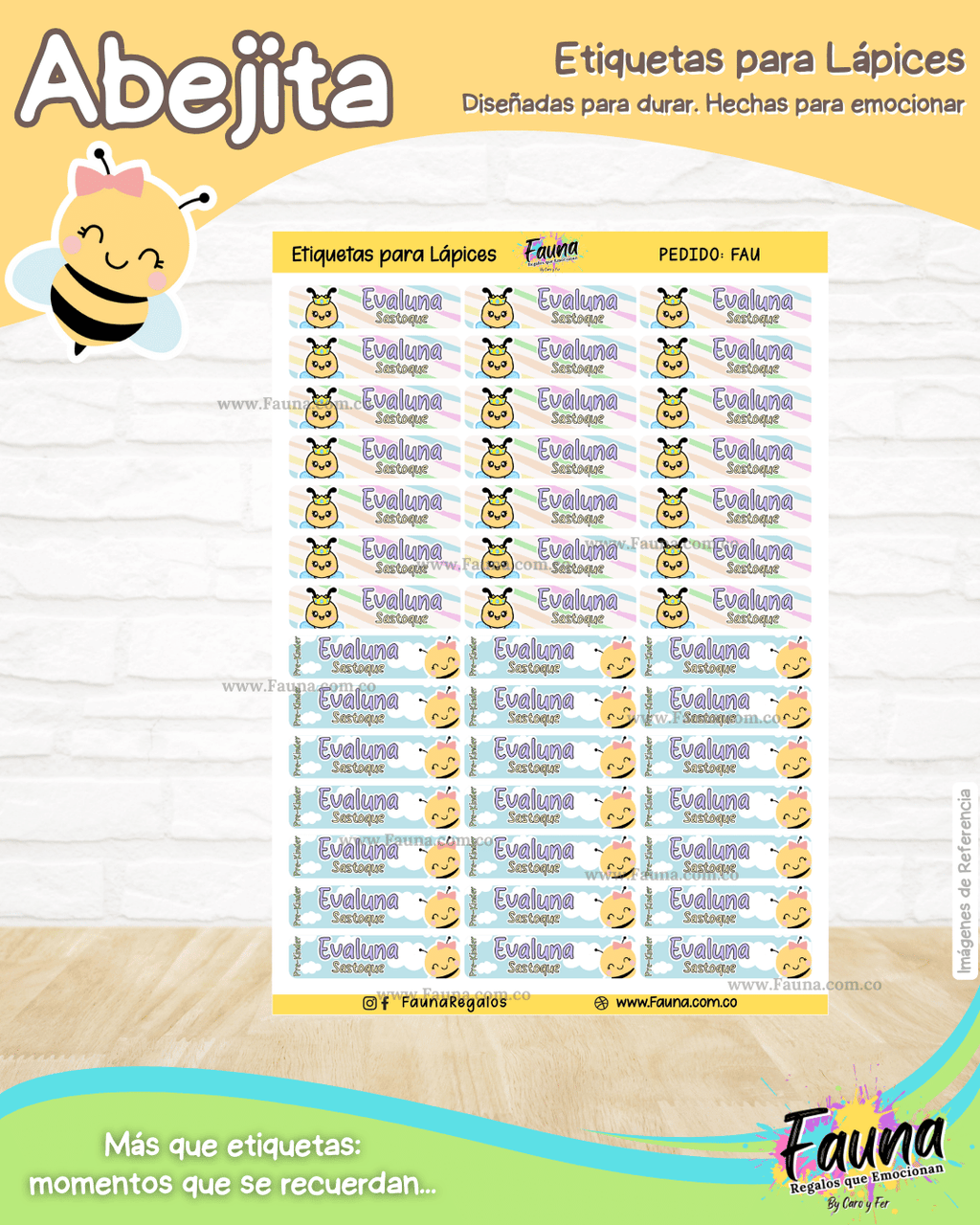 Abejita 🐝 - Etiquetas Escolares Premium Personalizadas