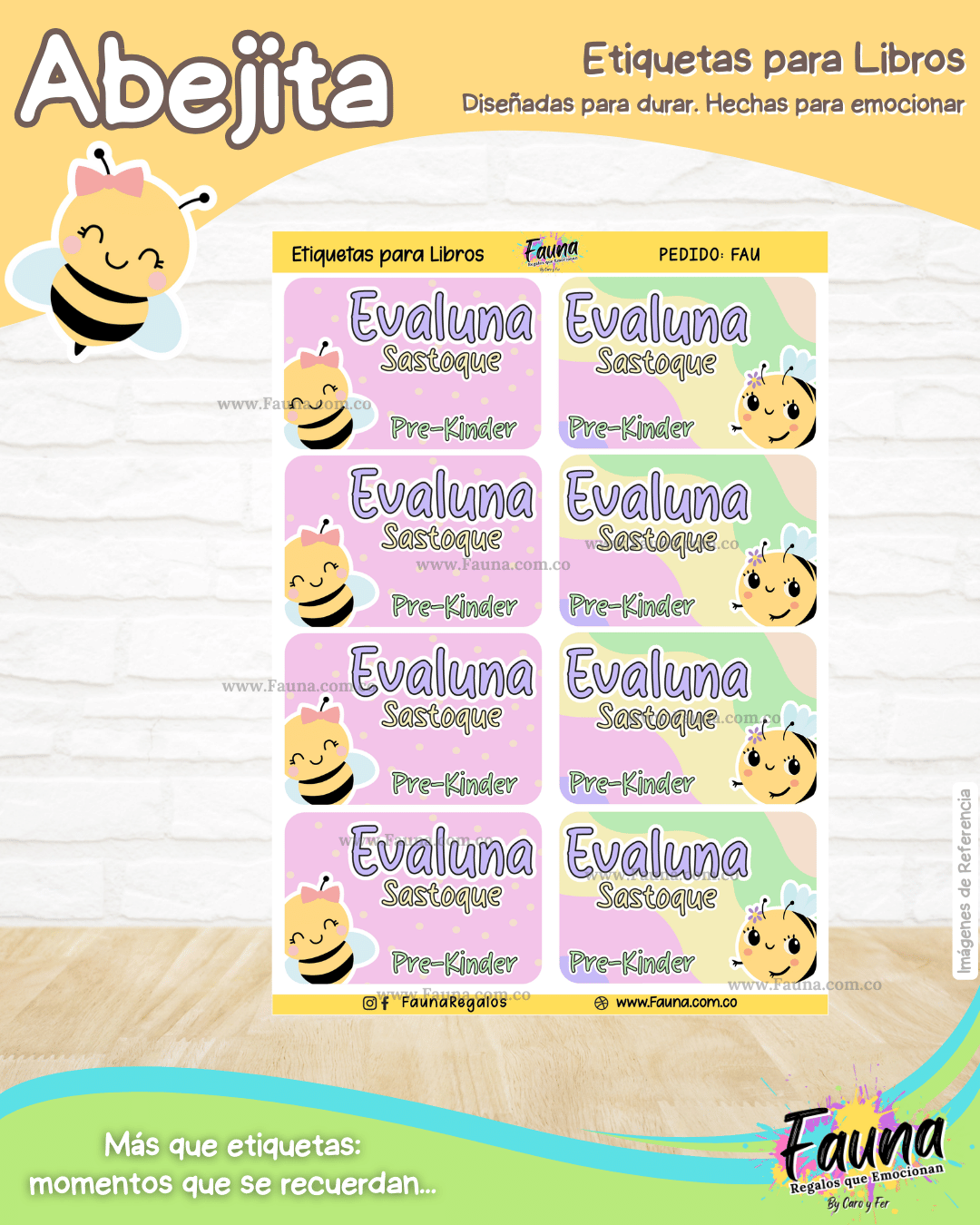 Abejita 🐝 - Etiquetas Escolares Premium Personalizadas