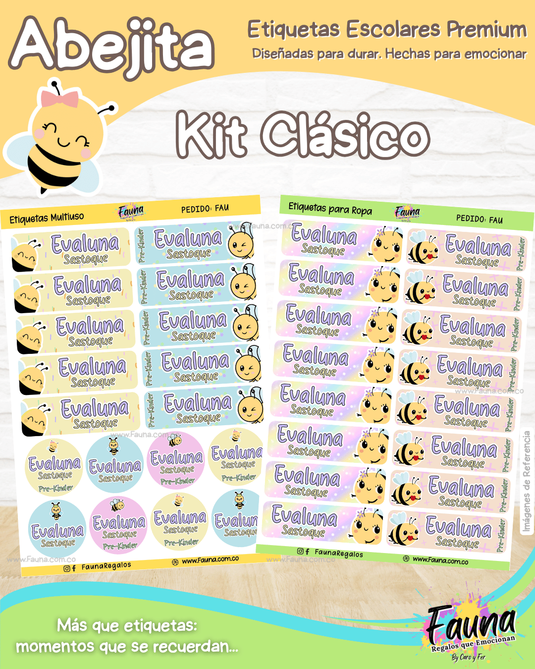 Abejita 🐝 - Etiquetas Escolares Premium Personalizadas