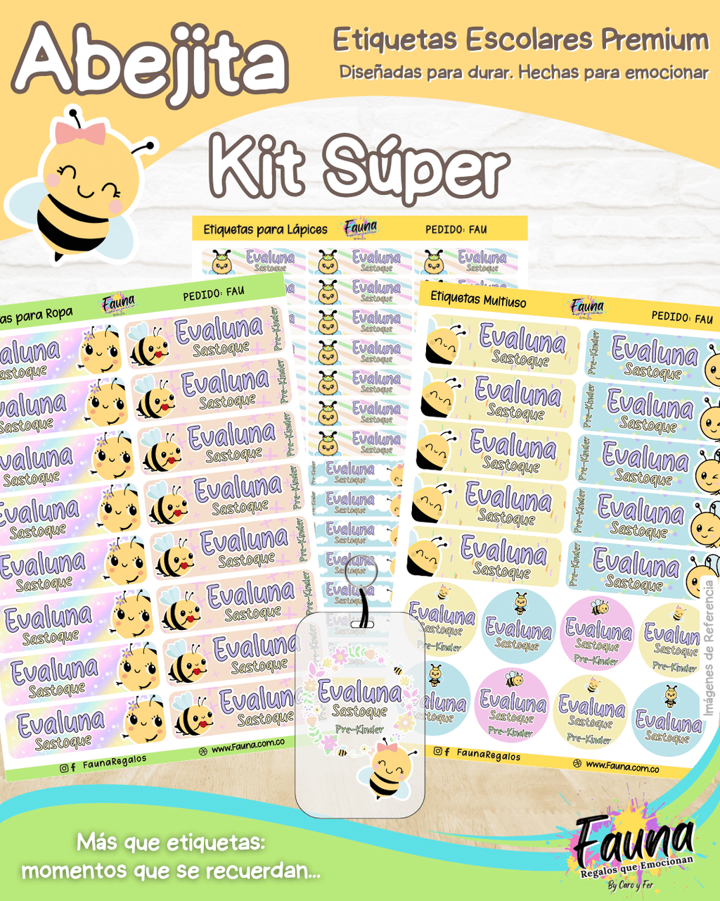 Abejita 🐝 - Etiquetas Escolares Premium Personalizadas