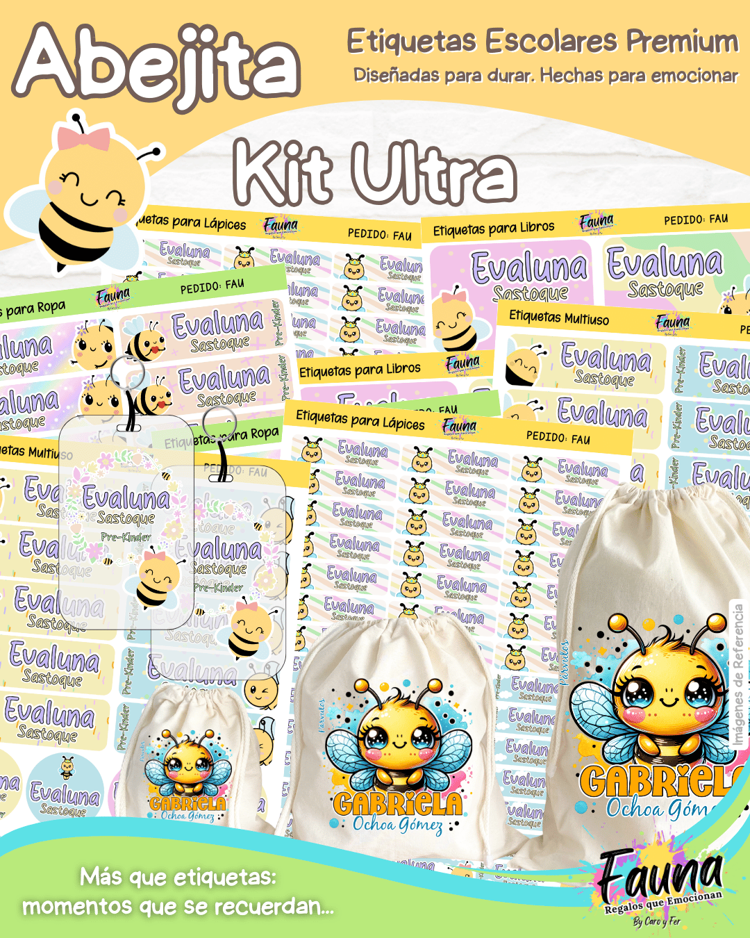 Abejita 🐝 - Etiquetas Escolares Premium Personalizadas