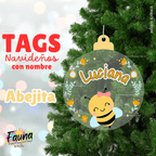 Abejita – Tag Navideño Personalizado con Nombre 🎄
