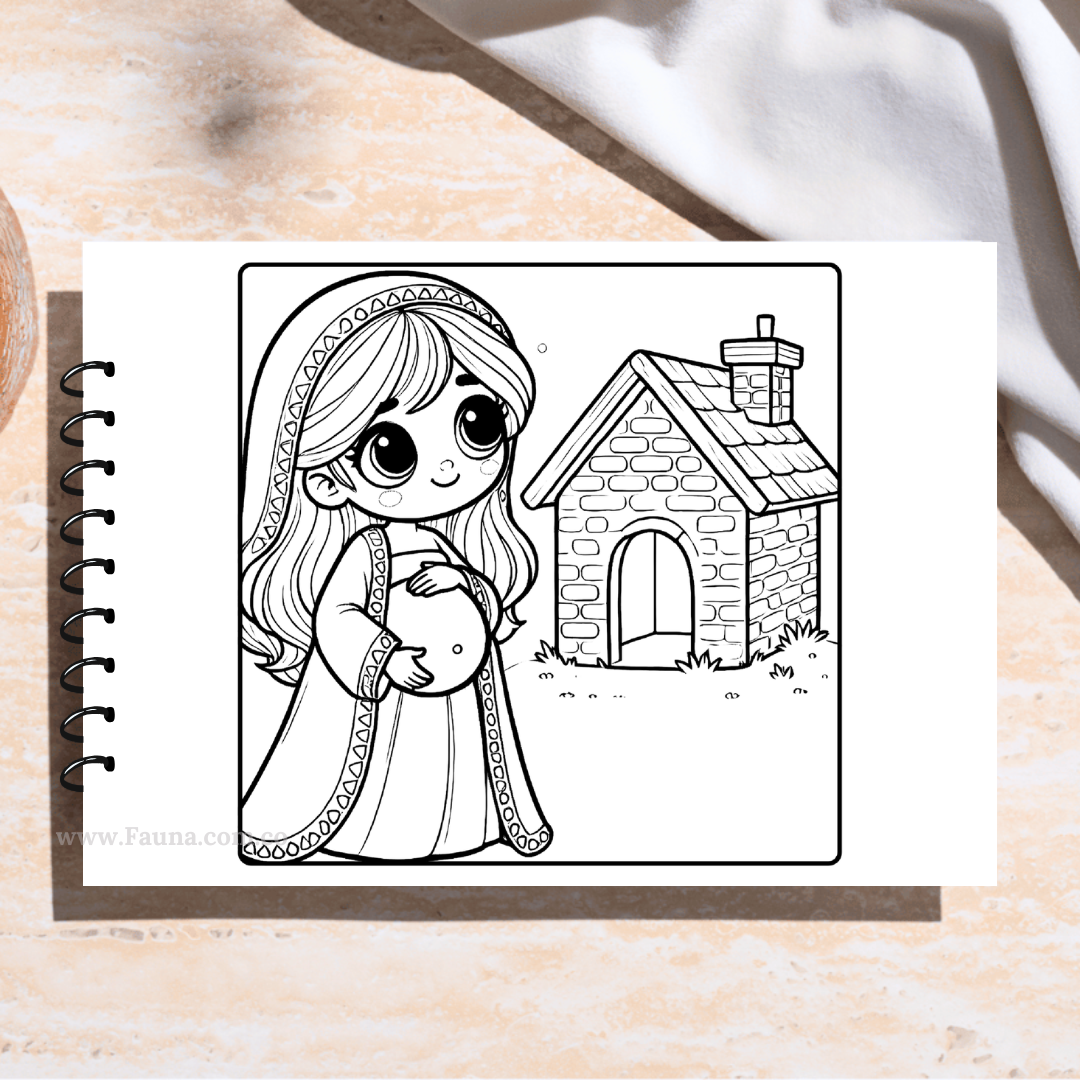 📖✨ Libro de Colorear Infantil – La Virgen María (50 hojas)