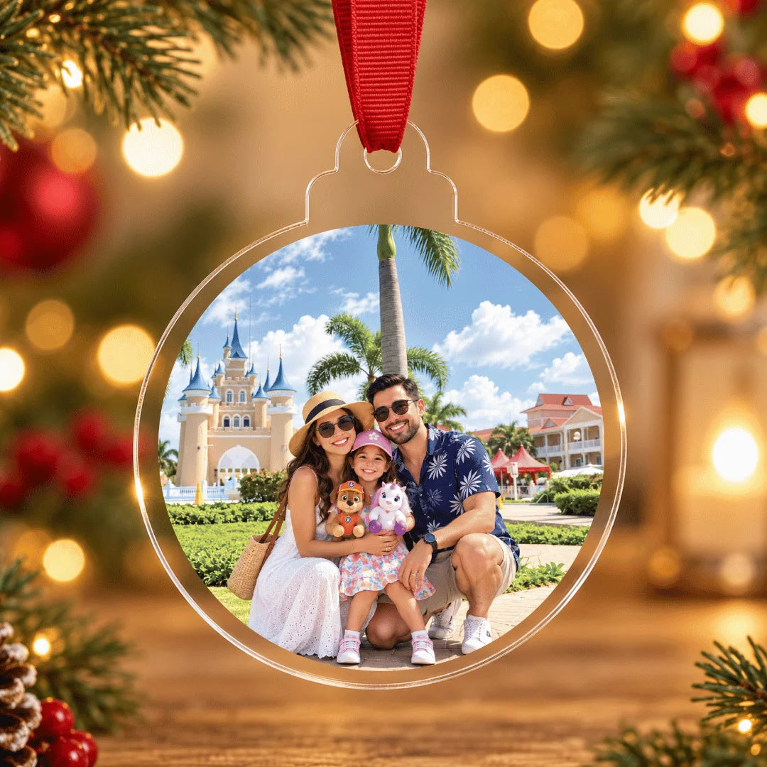 Adorno personalizado para árbol de Navidad con fotografía