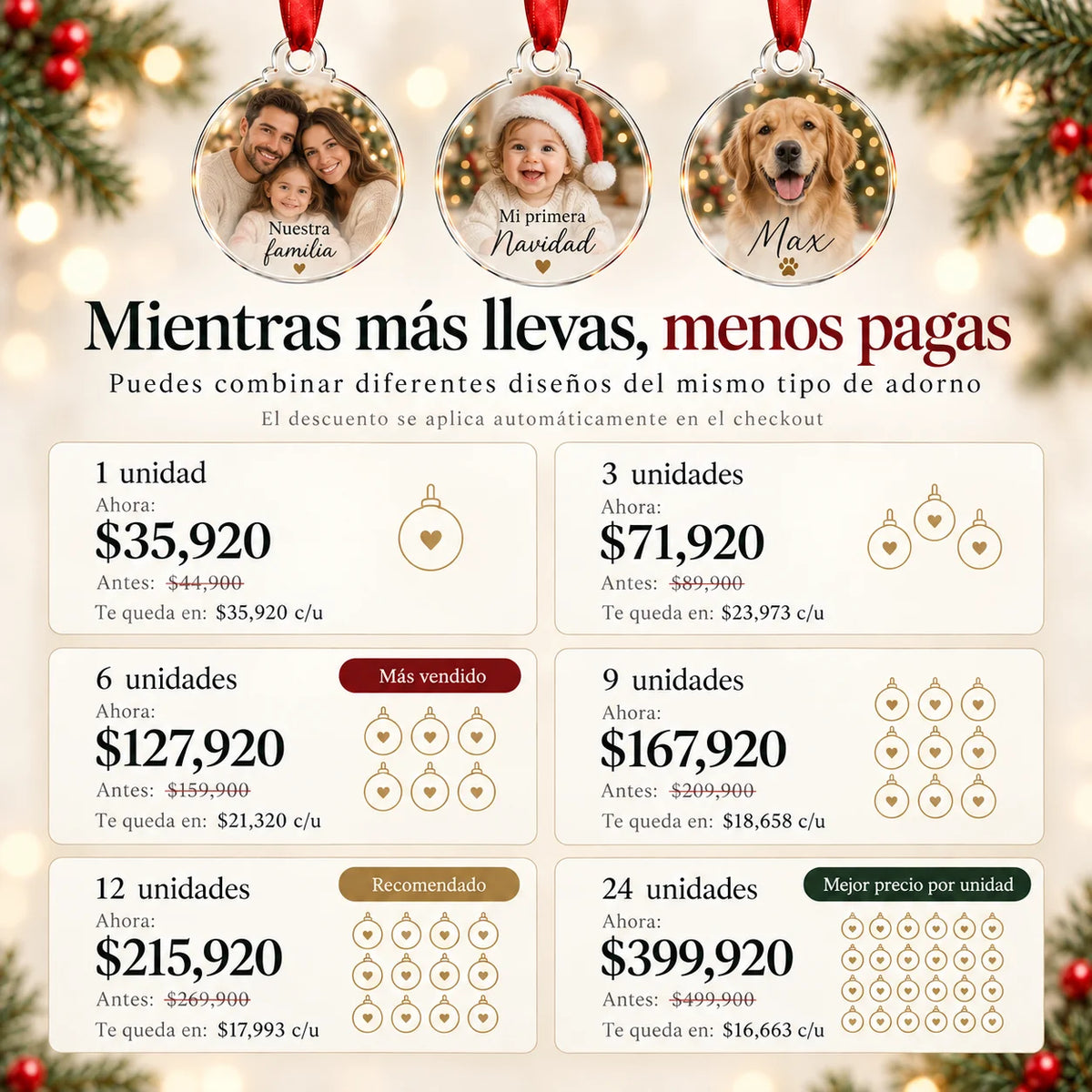Siempre con Nosotros – Adorno Navideño Personalizado