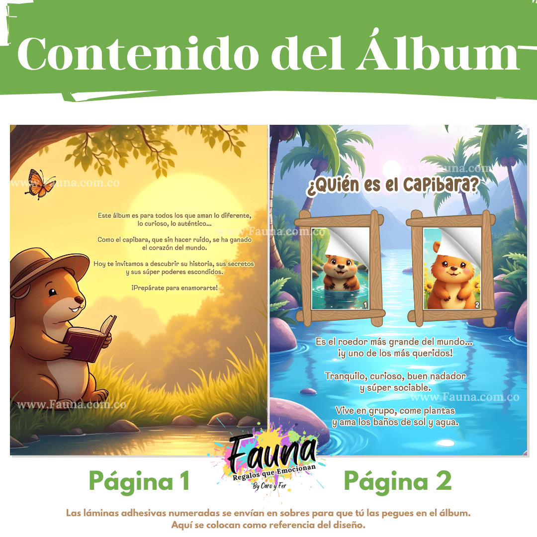 🦫 Álbum de Láminas Capibara – Diversión con el Roedor Más Tierno del Mundo