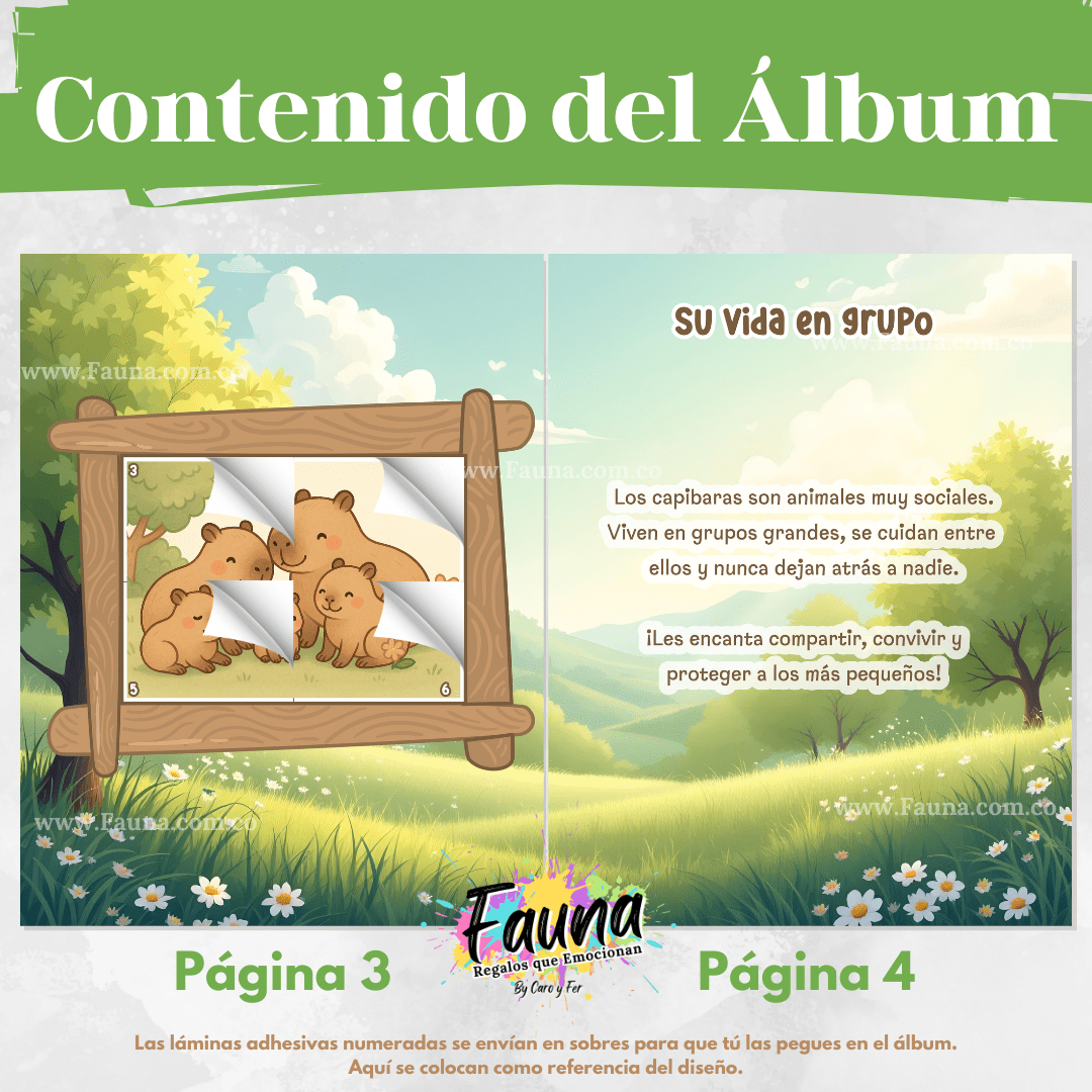 🦫 Álbum de Láminas Capibara – Diversión con el Roedor Más Tierno del Mundo